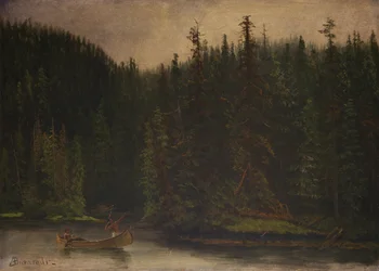 Indian Hunters in Canoe